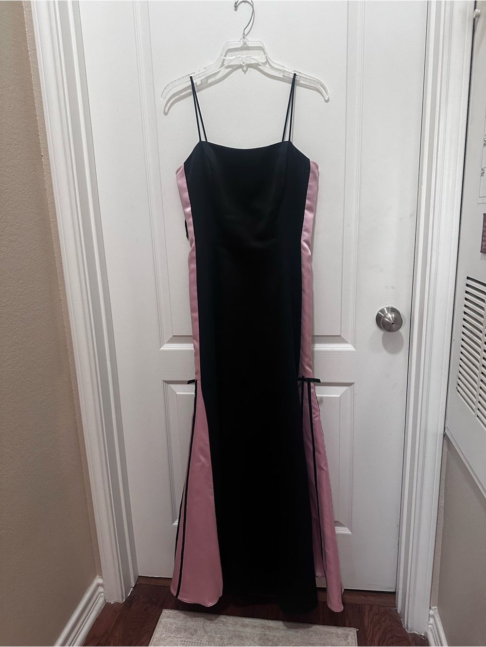 Dave & Johnny Black Slip Maxi with Pink Side Panels